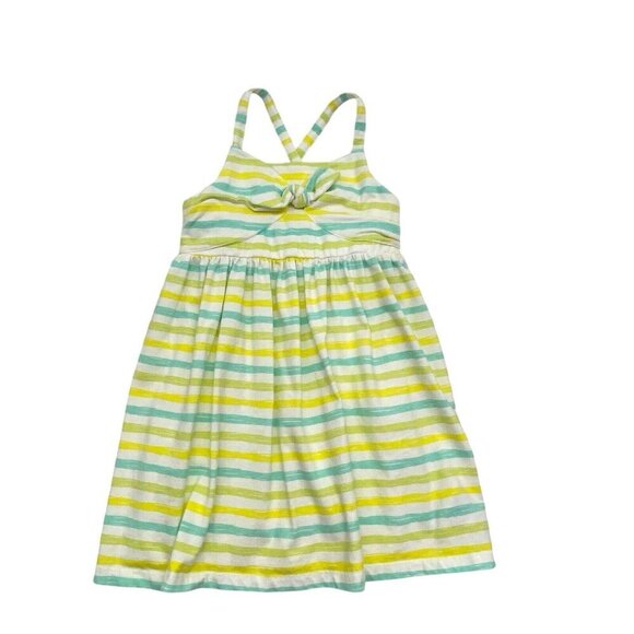 TOMMY BAHAMA Girls Dress Size 4 Yellow Blue Striped Summer Fun Party Beach 5-38 - Picture 1 of 8